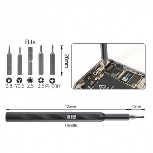 BEST BST-500 12 en 1 Précision multifonctionnelle et kit d'outils de démontage rapide pratique pour iPhone SB509652-06