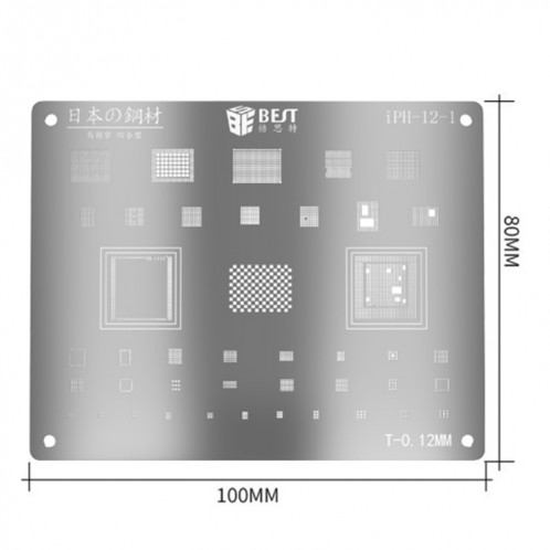 BEST iPH-12-1 CPU Reballing Stencils Template pour iPhone SB50991114-04
