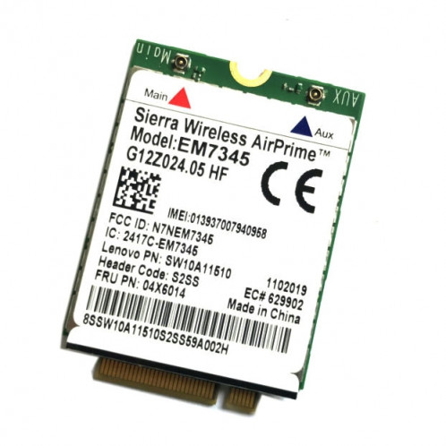 Module EM7345 4G NGFF M.2 Carte WWAN 04 x 6014 Carte 4G LTE / HSPA + 42 Mbps pour Lenovo IBM / ThinkPad T450 / X240 SH52111781-04