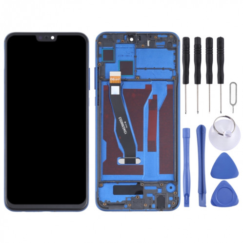 Écran LCD et numériseur Assemblage complet avec cadre pour Huawei Honor 8x (Bleu) SH276L1399-07