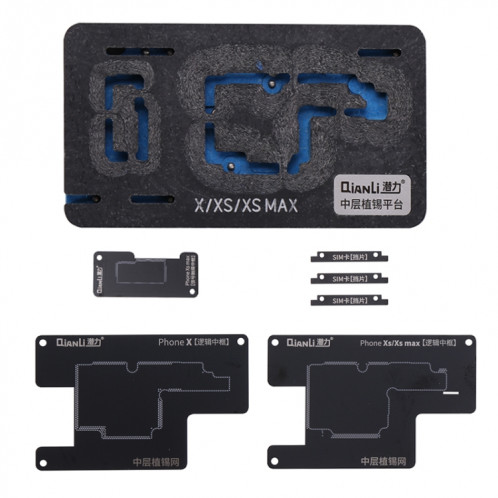 Qianli BGA Reballing Stencil Platform pour iPhone X / XS / XS Max SQ52851398-09