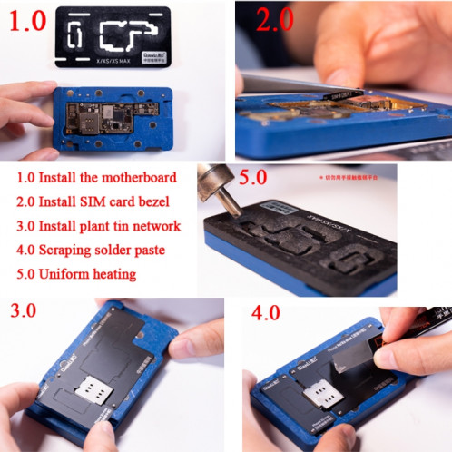 Qianli BGA Reballing Stencil Platform pour iPhone X / XS / XS Max SQ52851398-09