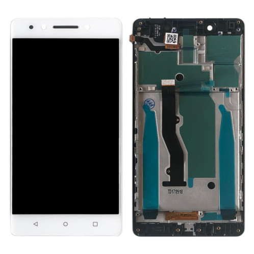 Écran LCD et numériseur complet avec cadre pour Lenovo K8 Note XT1902-3 (blanc) SH342W537-04