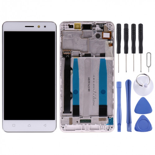 Écran LCD OEM pour Lenovo K6 Power Digitizer Assemblage complet avec cadre (Blanc) SH358W1293-05