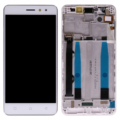 Écran LCD OEM pour Lenovo K6 Power Digitizer Assemblage complet avec cadre (Blanc) SH358W1293-05
