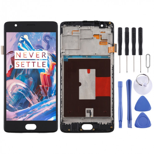 Pour OnePlus 3 / 3T A3000 A3010 TFT Matériel Écran LCD et numériseur Assemblage complet avec cadre (Noir) SH424B112-06