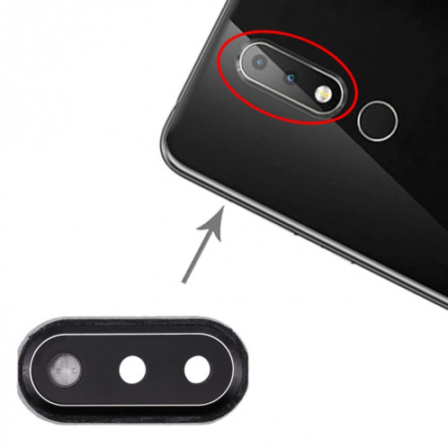 Cache d'objectif pour Nokia X6 (noir) SH434B1714-05