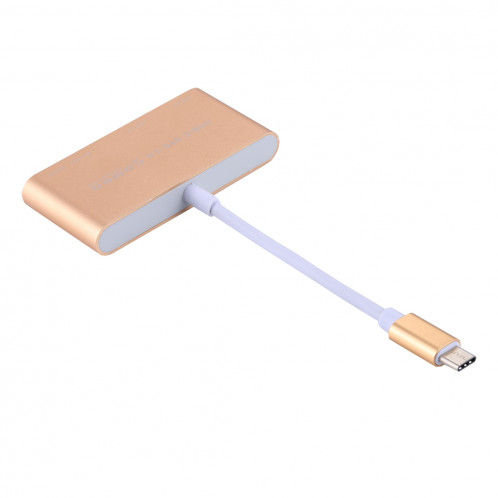5 en 1 Micro SD + SD + USB 3.0 + USB 2.0 + Port micro USB vers USB-C / Type-C Lecteur de carte adaptateur OTG COMBO pour tablette, smartphone, PC (Gold) SH547J1066-09