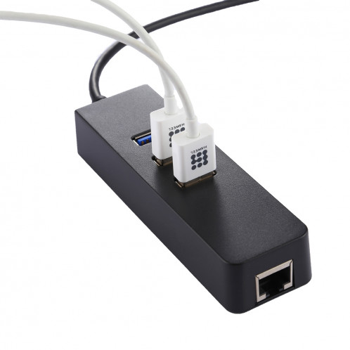 USB-C / Type-C vers 3 Ports USB 3.0 HUB + Adaptateur Gigabit Ethernet RJ45 haute vitesse Adaptateur LAN multifonction SU55481337-08