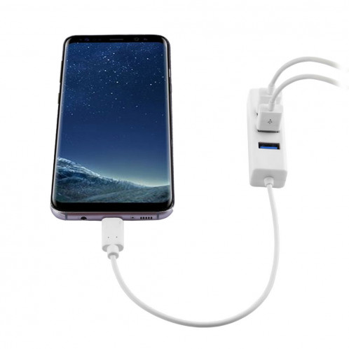 Adaptateur de concentrateur femelle portatif USB-C / Type-C mâle à 4 ports USB SH55491684-08