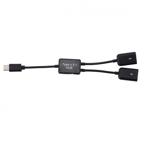 Portable USB-C / Type-C Mâle à deux ports USB Adaptateur HUB femelle pour Macbook, PC, ordinateur portable, tablette, smartphone SH5550695-08