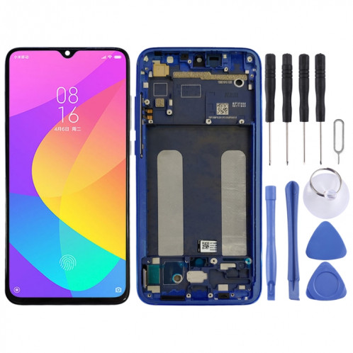Écran LCD d'origine et numériseur complet avec cadre pour Xiaomi Mi CC9 (bleu) SH577L445-05