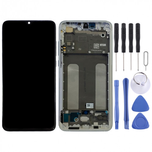 Écran LCD d'origine et numériseur complet avec cadre pour Xiaomi Mi CC9 (argent) SH577S858-05