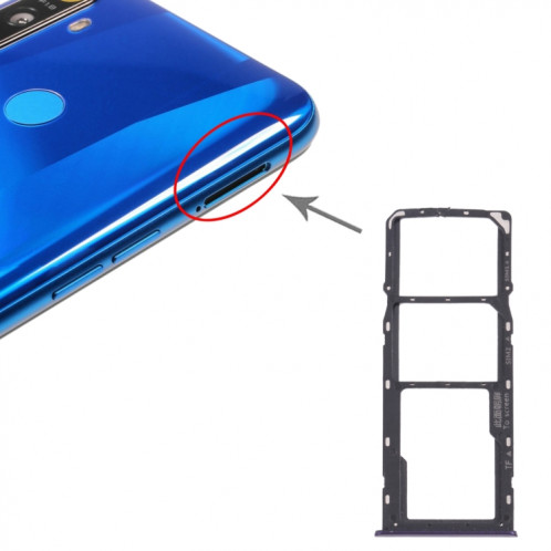 Pour OPPO Realme 5 Plateau de carte SIM + Plateau de carte SIM + Plateau de carte Micro SD (Violet) SH883P1623-04