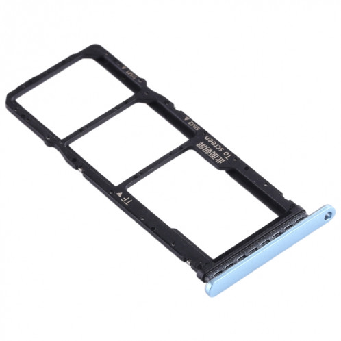 Plateau pour carte SIM + Plateau pour carte SIM + Plateau pour carte Micro SD pour Huawei Enjoy 10 / Honor Play 3 (Bleu) SH960L1396-05