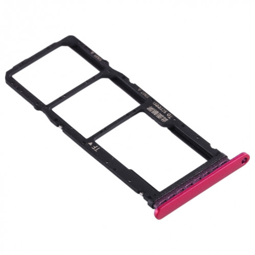 Plateau pour carte SIM + plateau pour carte SIM + plateau pour carte Micro SD pour Huawei Enjoy 10 / Honor Play 3 (rouge violacé) SH60ZH1682-05
