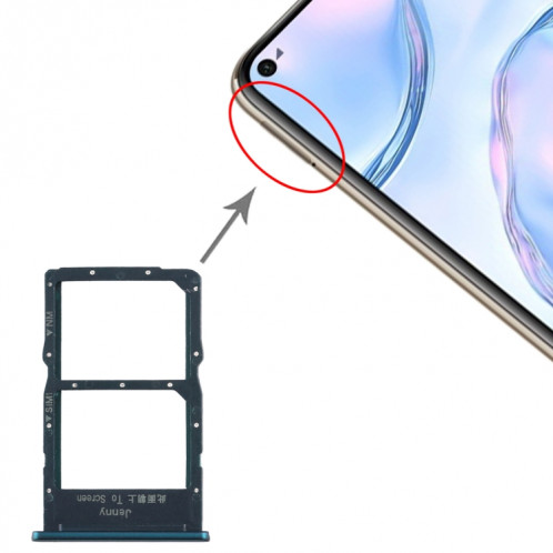 Plateau Carte SIM + Plateau Carte NM pour Huawei Nova 6 SE (Vert) SH973G1079-05