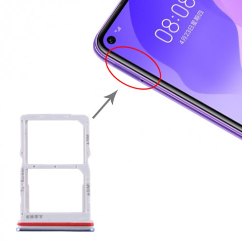 Plateau Carte SIM + Plateau Carte NM pour Huawei Honor 30S / Nova 7 SE (Bleu) SH978L274-05