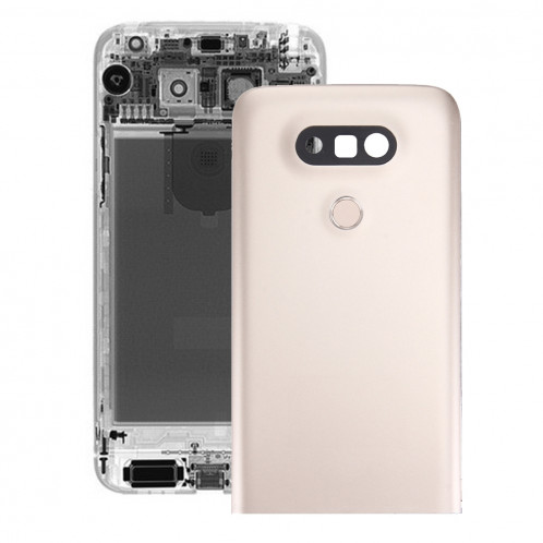 iPartsAcheter pour LG G5 Couverture Arrière en Métal avec Lentille de Caméra Arrière et Bouton d'Empreinte Digitale (Or) SI12JL640-06