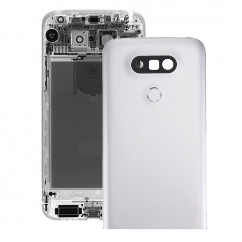 iPartsAcheter pour LG G5 Couverture Arrière en Métal avec Lentille de Caméra Arrière et Bouton d'Empreinte Digitale (Argent) SI12SL1656-06