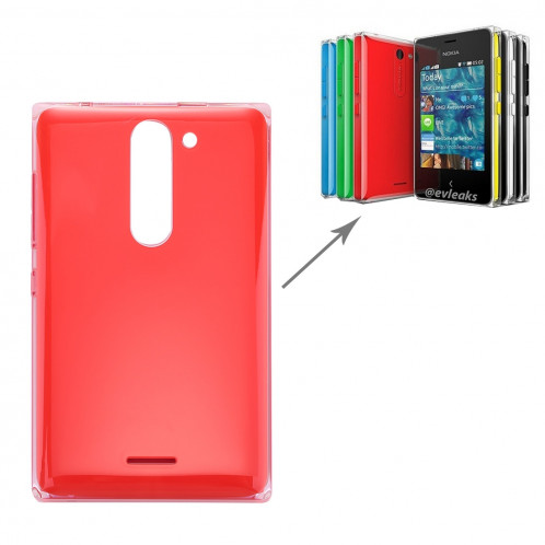 iPartsAcheter pour Nokia Asha 502 Dual SIM couvercle de la batterie arrière (rouge) SI112R1792-08