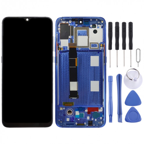 Écran LCD et numériseur d'origine AMOLED avec assemblage complet avec cadre pour Xiaomi Mi 9 (bleu) SH123L1234-06