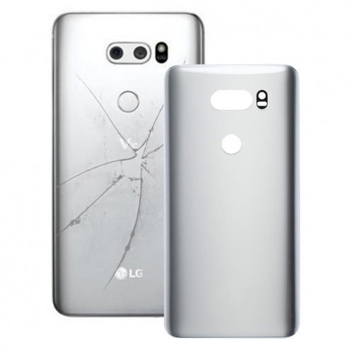 iPartsAcheter pour LG V30 Couverture Arrière avec Adhésif (Argent) SI04SL1613-07