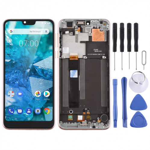 Écran LCD et numériseur complet avec cadre pour Nokia 7.1 TA-1100 TA-1096 TA-1095 TA-1085 TA-1097 (argent) SH48SL1720-06