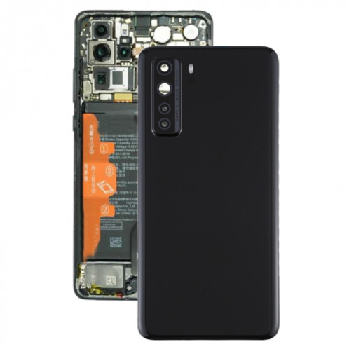Cache arrière de batterie d'origine avec cache d'objectif d'appareil photo pour Huawei P40 Lite 5G / Nova 7 SE (noir) SH95BL1163-06