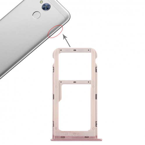 Bac Carte SIM + Bac Carte SIM / Bac Micro SD pour Huawei Honor 6A (Rose) SH479F1659-06