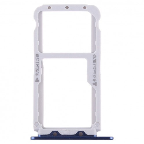 Bac Carte SIM + Bac Carte SIM / Bac Micro SD pour Huawei Honor V9 (Bleu) SH481L499-06