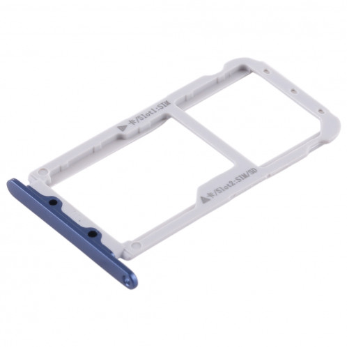 Bac Carte SIM + Bac Carte SIM / Bac Micro SD pour Huawei Honor V9 (Bleu) SH481L499-06
