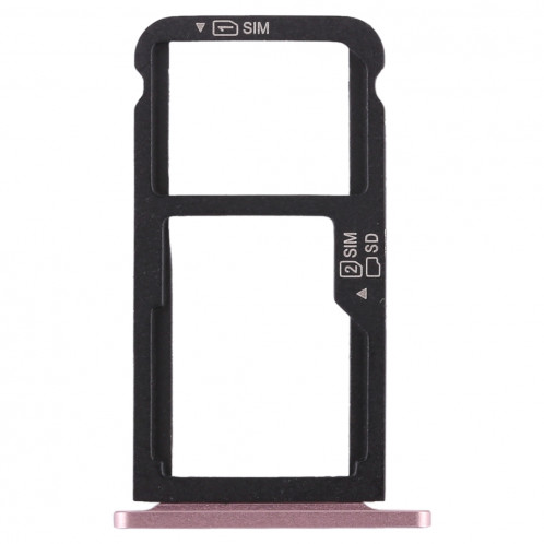 Bac Carte SIM + Bac Carte SIM / Bac Micro SD pour Huawei Enjoy 6s (Rose) SH482F1474-06