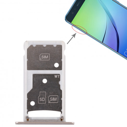 2 Plateau de carte SIM / Micro SD Card Plateau pour Huawei Enjoy 6 / AL00 (Gold) SH486J1672-06