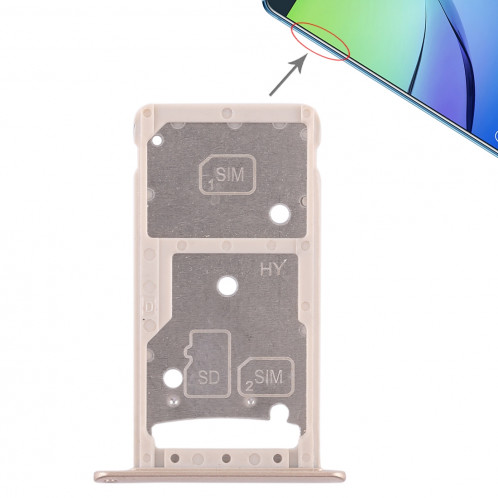 2 Plateau de carte SIM / Micro SD Card Plateau pour Huawei Enjoy 6 / AL10 (Gold) SH487J633-06