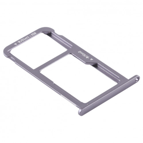 Bac Carte SIM + Bac Carte SIM / Carte Micro SD pour Huawei G9 Plus (Gris) SH488H270-06