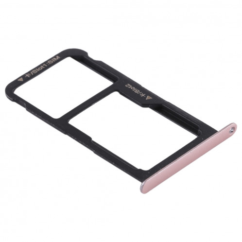 Bac Carte SIM + Bac Carte SIM / Carte Micro SD pour Huawei P9 Lite (Rose) SH492F74-06