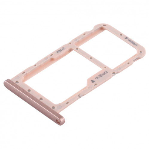 Bac Carte SIM + Bac Carte SIM / Carte Micro SD pour Huawei P20 Lite / Nova 3e (Rose) SH500F1360-06