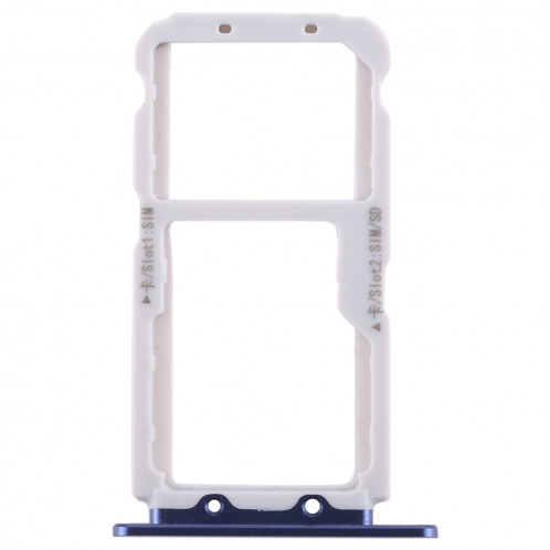 Bac Carte SIM + Bac Carte SIM / Carte Micro SD pour Huawei Honor View 10 / V10 (Bleu) SH505P161-06