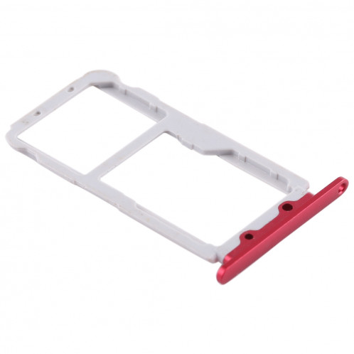 Bac Carte SIM + Bac Carte SIM / Carte Micro SD pour Huawei Honor View 10 / V10 (Rouge) SH505R1572-06