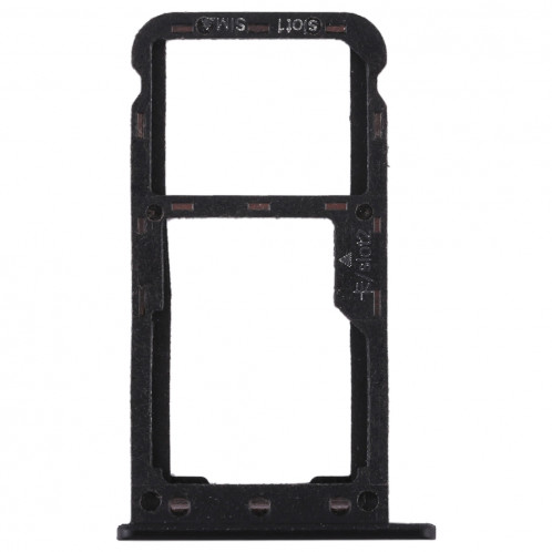 Bac Carte SIM + Bac Carte SIM / Carte Micro SD pour Huawei Enjoy 7 (Noir) SH506B1414-06