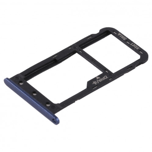 Bac Carte SIM + Bac Carte SIM / Carte Micro SD pour Huawei Enjoy 7 (Bleu) SH506L1834-06