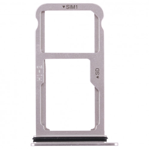 Bac Carte SIM + Bac Carte SIM / Carte Micro SD pour Huawei Mate 10 (Argent) SH507S1395-06