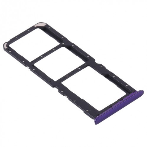 Plateau de la carte SIM + plateau de la carte SIM + plateau de la carte Micro SD pour OPPO Realme 5 Pro / Q (violet) SH844P315-04