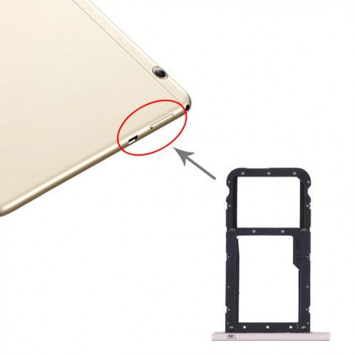 Plateau pour Carte SIM + Plateau pour Carte Micro SD pour Huawei Honor Play Pad 2 (9,6 pouces) (Or) SH848J1155-04