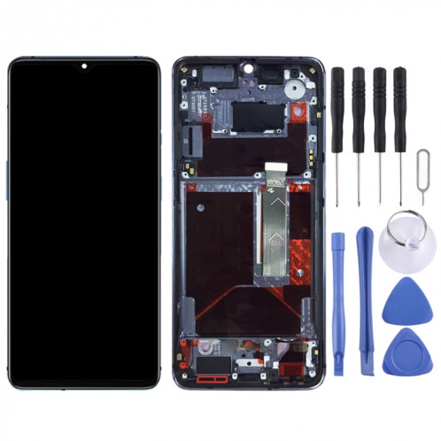 Pour OnePlus 7T HD1901 HD1903 HD1900 HD1905 Assemblage complet du numériseur avec cadre OEM Écran LCD (Bleu bébé) SH02TT1121-06