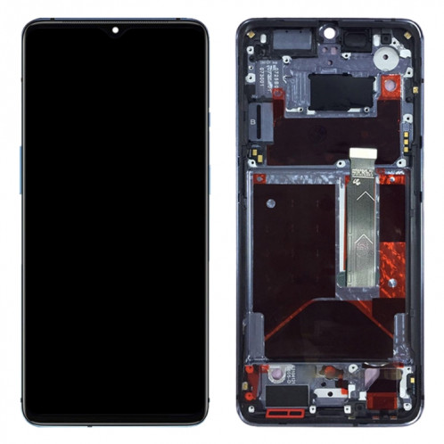 Pour OnePlus 7T HD1901 HD1903 HD1900 HD1905 Assemblage complet du numériseur avec cadre OEM Écran LCD (Bleu bébé) SH02TT1121-06