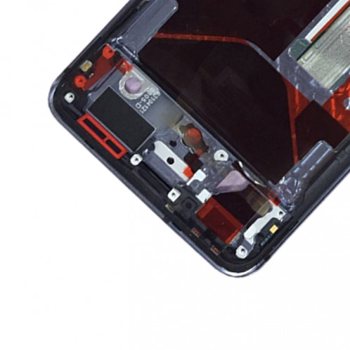 Pour OnePlus 7T HD1901 HD1903 HD1900 HD1905 Assemblage complet du numériseur avec cadre OEM Écran LCD (Bleu bébé) SH02TT1121-06