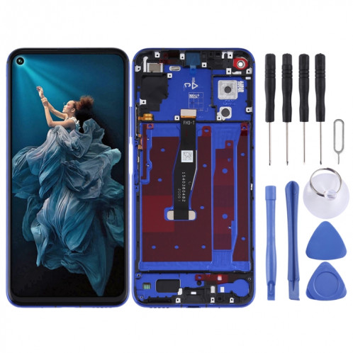 Écran LCD et numériseur complet avec cadre pour Huawei Honor 20 / Nova 5T (Phantom Blue) SH12PB1451-06