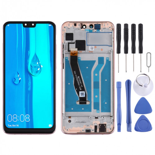 Écran LCD et numériseur complet avec cadre pour Huawei Y9 (2019) (or) SH124J928-06